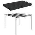 thumbnail image 1 of CoSoTower Retractable Replacement Pergola Canopy for 10' x 10' , Pergola Cover Replacement, Dark Grey, 1 of 7