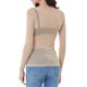 thumbnail image 3 of Blusa de mujer transparente de manga larga con malla, sin costuras, de poliéster, tallas S-XXL, 3 of 6