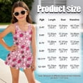 thumbnail image 6 of Uorisanigo Girls One Piece Swimsuits Sleeveless Size 5-6 Modest Beach Swimwear Polyester and Spandex Fabric Skirted Bathing Suit Summer Beach Vacation, Pink Strawberry, 6 of 6