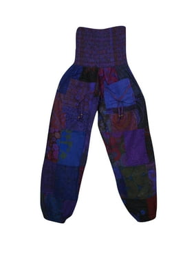 Mogul Women Baggy Pant, Purple Red Harem Loose Pant, Bohemian Beach Hippy Soft Yoga Pants S/M
