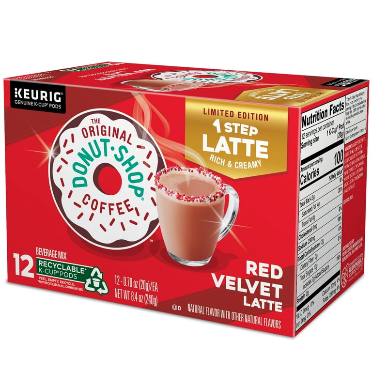 The Original Donut Shop Red Velvet Latte K Cup Coffee Pods 12