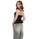 thumbnail image 1 of Camiseta sin mangas con volantes y tirantes anudados para mujer: blusa de gasa en capas, semitransparente, top informal de verano para la playa y fiestas., 1 of 6