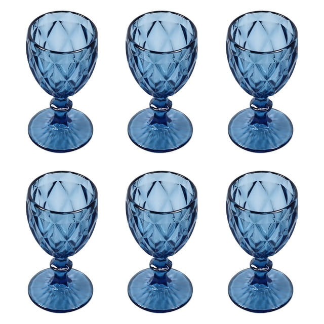 6Pcs Vintage Wine Glasses Set 240ML Rounded Mouth Thickened Bottom Long Stem Wine Glasses for Party Wedding Anniversary