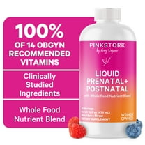 Pink Stork Liquid Prenatal Vitamin with Organic Whole Food Blend, Folate, Iron, Zinc - 32 Servings, 16 fl oz