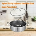 thumbnail image 3 of Inqibee 7 QT Hybrid Tri-Ply Stainless Steel Non Stick Sauté Pan with Lid,12 inch Induction Deep Frying Pan,Large Skillet,Dishwasher and Oven Safe., 3 of 6