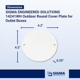 thumbnail image 2 of Placa de cubierta redonda resistente a la intemperie Sigma 14241WH para exteriores, blanca, 2 of 4