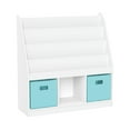thumbnail image 6 of RiverRidge Kids Bookshelf Toy Storage Organizer with 4 Bookracks 3 Cubbies and 2 Aqua Bins, 6 of 9