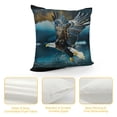 thumbnail image 4 of Orinice Bald Eagle Graphic Decorative Cotton Linen Cushion Throw Pillow Cover for Home Couch Living Room Bed Sofa, Printed on Both Sides, All Seasons Pillowcase 1PC 22x22in, 4 of 5