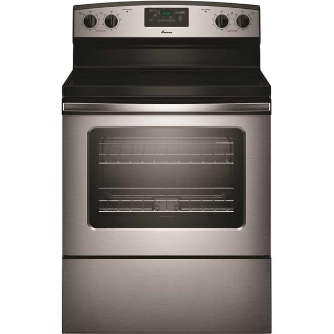 Amana Aer5330Bas Amana 4.8 Cu. Ft. Smooth Top Electric Range With