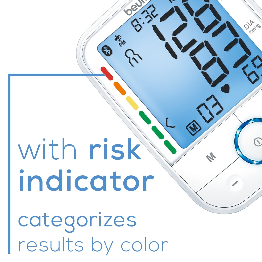 BM67 Beurer Upper Arm Blood Pressure Monitor, Universal Cuff, XL LCD Display, Bluetooth with App