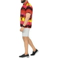 thumbnail image 4 of HAPPY BAY Men's Hawaiian Shirts Short Sleeve Button Down Shirt Mens Hawaii Shirts Boho Holiday Casual Summer Beach Shirts for Men Funny S Monochromatic Palm, Red, 4 of 6