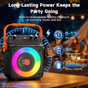 JYX Karaoke Machine for Adult, Portable Bluetooth Karaoke Speaker with 2 Microphones, Singing Party Speaker with Dj Lights for Outdoor, Home