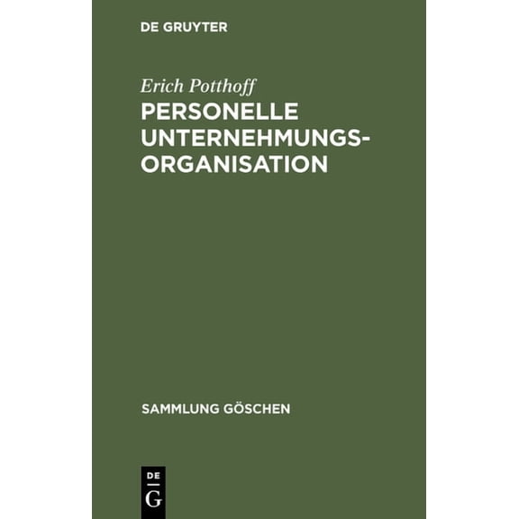 Sammlung GÃ¶schen Personelle Unternehmungsorganisation, Book 2020, (Hardcover)