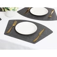 thumbnail image 6 of REGALWOVEN Set of 6 Faux Leather Placemats for Kitchen Dining Table Decor Washable Heat Resistant Table Placemats Wipeable Table Mat Black 19*12in, 6 of 7