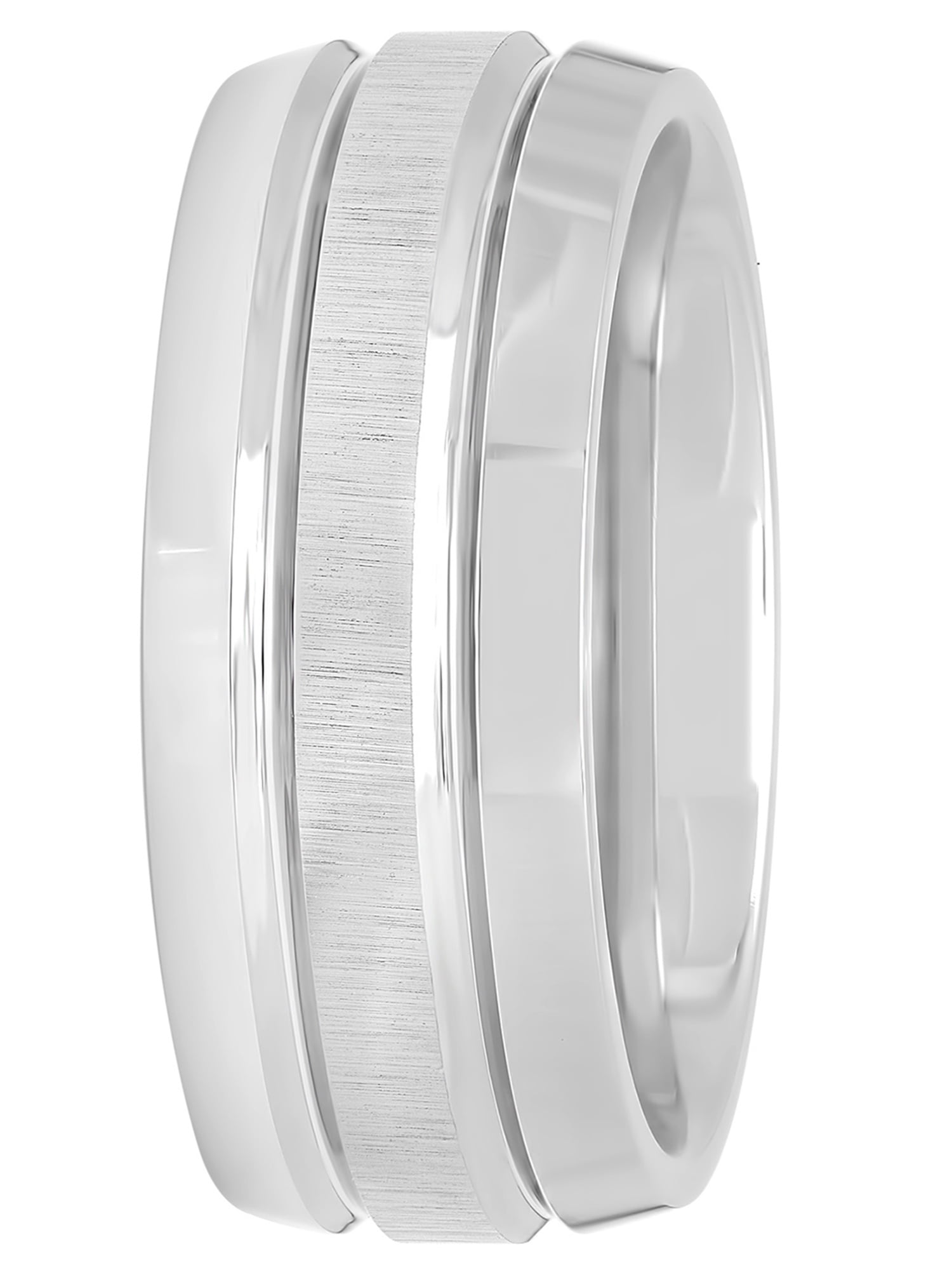 Men’s Gray Cobalt Domed Double Grooved Wedding Band - Mens Ring