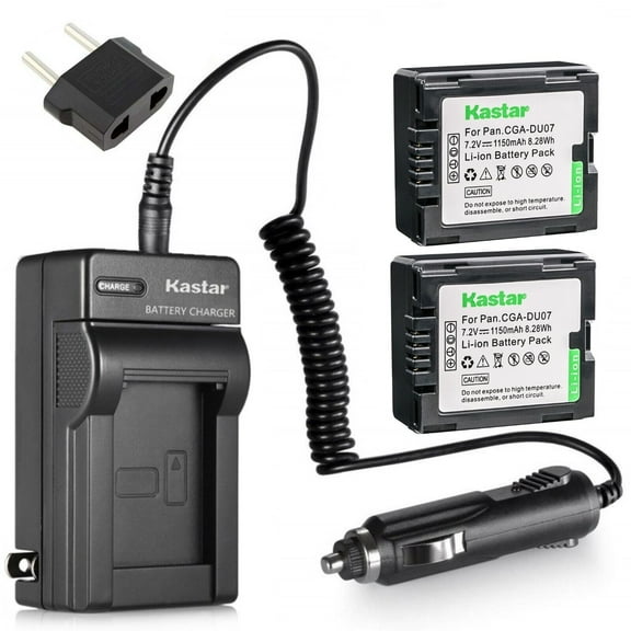 Kastar Battery 2-Pack   Charger Replacement for Panasonic CGA-DU06 CGA-DU07 CGA-DU14 CGA-DU21 VW-VBD070 VBD140 VBD210 PV-GS31 PV-GS33PV-GS34 PV-GS35 PV-GS39 PV-GS400 PV-GS500 PV-GS50 PV-GS50S PV-GS55