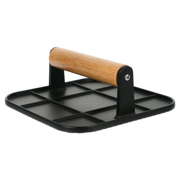 ITSELFER Aluminum Alloy Burger Press Heavy-Duty Bacon Grilling Burger Smasher Grill Press with Wooden Handle