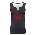 thumbnail image 4 of Camiseta Superior sin Mangas con Cuello en V de Impresión Parcial de Hoja de Arce para el Hogar Y el Uso Diario, 4 of 4