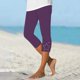 thumbnail image 2 of Pantalones capri ajustados de cintura alta para mujer: ropa informal de verano, fácil cuidado, perfectos con camisetas, 2 of 4