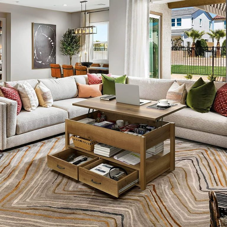Wood lift top coffee online table with storage