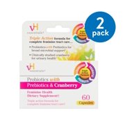 vH Essentials Probiotics with Prebiotics & Cranberry Feminine Health Capsules, 60 Ct (Pack of 2)