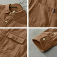 thumbnail image 4 of Men's Long Sleeve Corduroy Shirt Jacket Button Down Casual Trucker Shirt With Pockets Soft Warm Lapel Design Autumn Winter Tops Coats Men's Lightweight Crewneck Tee Tops, 4 of 4