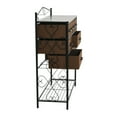 thumbnail image 5 of Household Essentials Victoria Dresser Table Storage Organizer with 8 Drawers and Shoe Shelf Black Metal Frame and Mid Century Walnut Wood Grain Top, 5 of 7