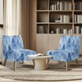 thumbnail image 4 of HELLHERO Elastic Bottom Slipper Chair Protector for Dining Room, Soft Fabric Armless Accent Chair Protector, Winter Pines, 4 of 8