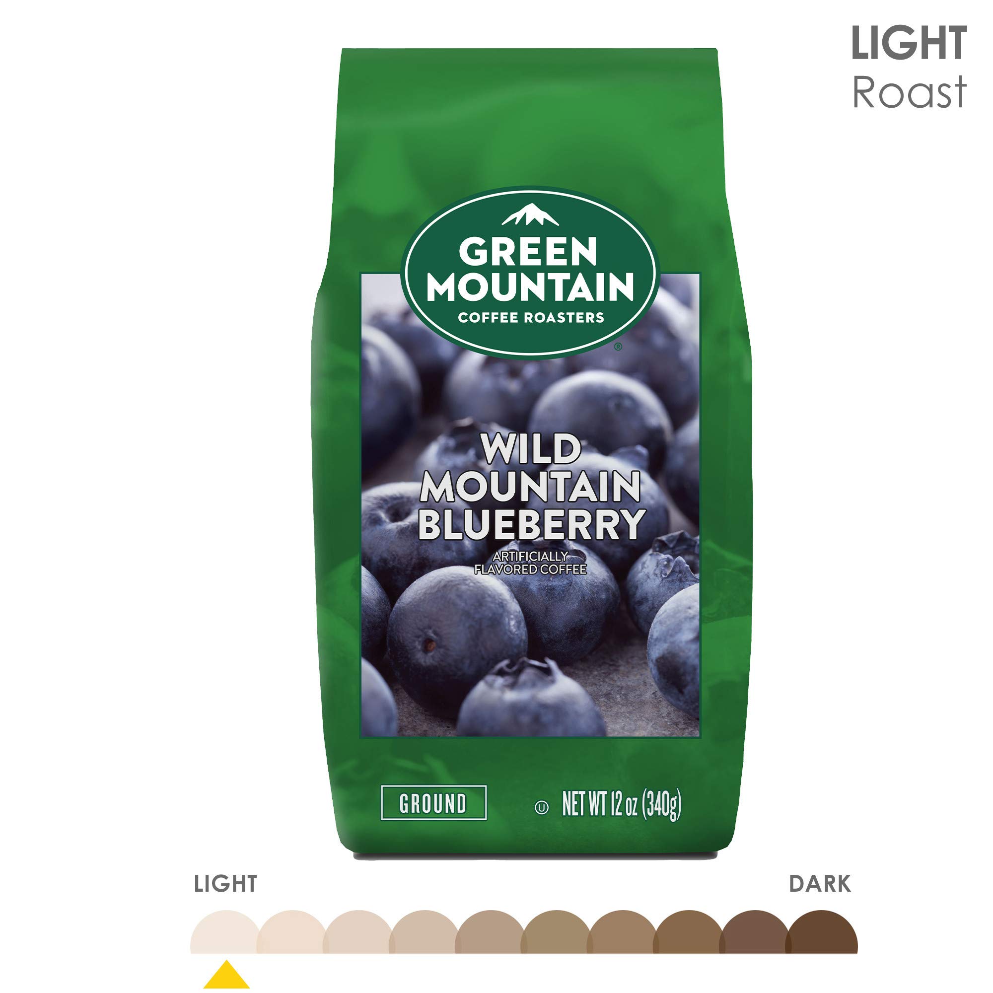 Green Mountain Wild Mountain Blueberry Ground Coffee – Light Roast, 6 Bags (12 Oz Each)