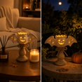 thumbnail image 5 of White Bat Tealight Candle Holder, Farmhouse Halloween Pumpkin Tea Light Candle Holders Decor, Fall Tables Centerpieces for Thanksgiving & Halloween Party, 5 of 6