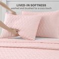 thumbnail image 2 of Martha Stewart Everyday Ultra Soft Brushed 100% Premium Microfiber 3 Piece King Quilt Set, 1 Quilt 90" x 90" with 2 Pillow Shams, Lightweight & Durable Bedding, Coverlet For All Season, Pink, 2 of 8