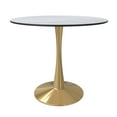 thumbnail image 4 of LeisureMod Round Dining Table Modern 35" MDF Wood Tabletop with Gold Steel Pedestal Base for Kitchen and Living Room Bristol Series in Natural Wood, 4 of 10