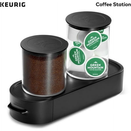 Keurig K-Cup Pod & Ground Coffee Storage Unit  Holds Ground Coffee & K-Cup Pods  Black