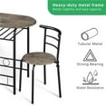 thumbnail image 4 of Yaheetech 3 Piece Modern Round Dining Table Set with Steel Legs, Drift Brown, 4 of 6