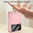 thumbnail image 6 of SaniMore Case for Samsung Galaxy Z Flip 3 6.7" 2021, Hinge Protection All-inclusive 360 Degree Rotating Metal Ring/Kickstand Wireless Charigng Lens Film Folding Case for Galaxy Z Flip 3, Purple, 6 of 8