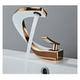 thumbnail image 3 of Bathroom Faucet Brass Rose Gold White Bathroom Basin Faucet Cold Hot Water Mixer Sink Tap Deck Mounted Black Rose Gold Tap ,Easy to Install, 3 of 8