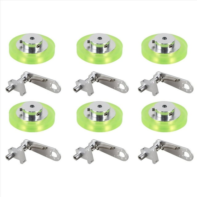 6pcs 200mm Aluminum Polyurethane Industrial Encoder Wheel Measuring Wheel with Type 20mm Aluminum Encoder Bracket,6 x Encoder Mounting Bracket 18 x fixing screws 12 x locking screw 6 x Encoder wheel
