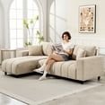 thumbnail image 2 of HOMCOM Sectional Sofa, 3 Seater L-Shaped Couch with Integrated Seat, Beige, 2 of 10