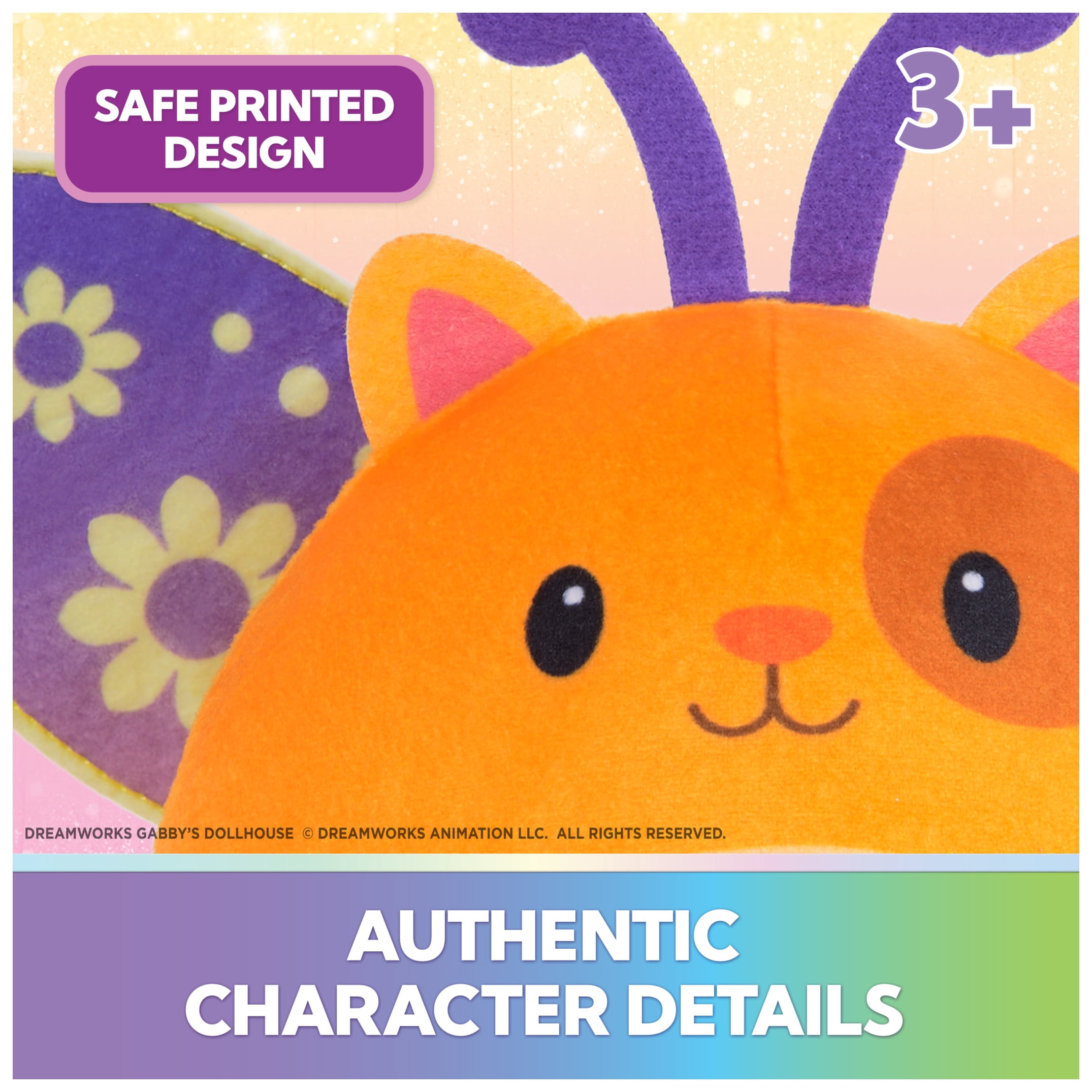 Gabby’s Dollhouse Fairylandia Official Hamster Kitties Plush Toys, Cat Stuffed Animal, Sensory Toys for Ages 3 & Up, Brown/Orange