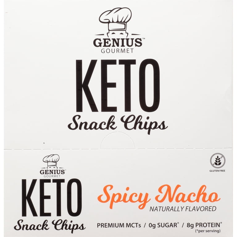 Genius Gourmet Healthy Keto Snack & Protein Chips - Hot Spicy