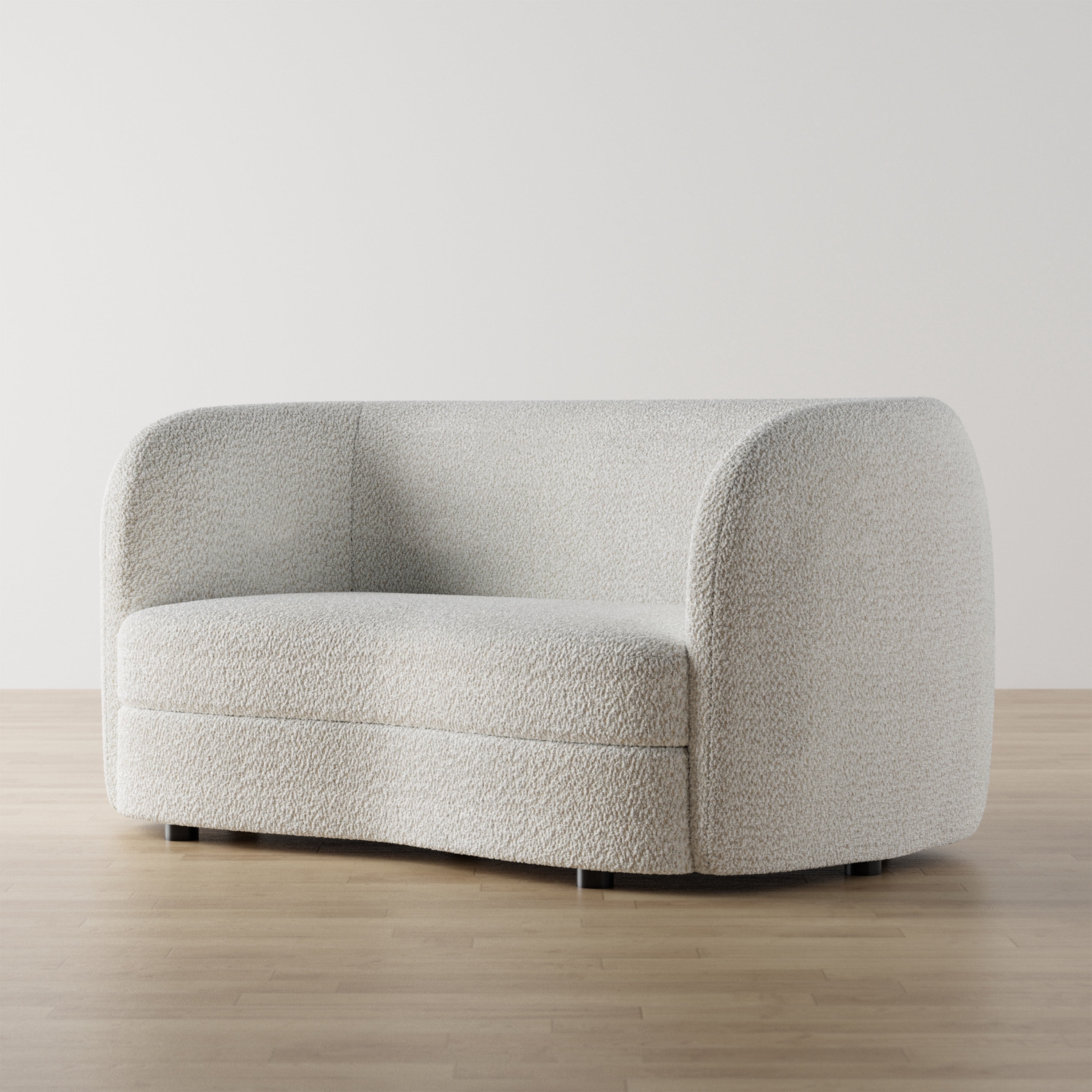 Furniture of America Sonya Tuxedo Style Upholstered Boucle Fabric White Loveseat