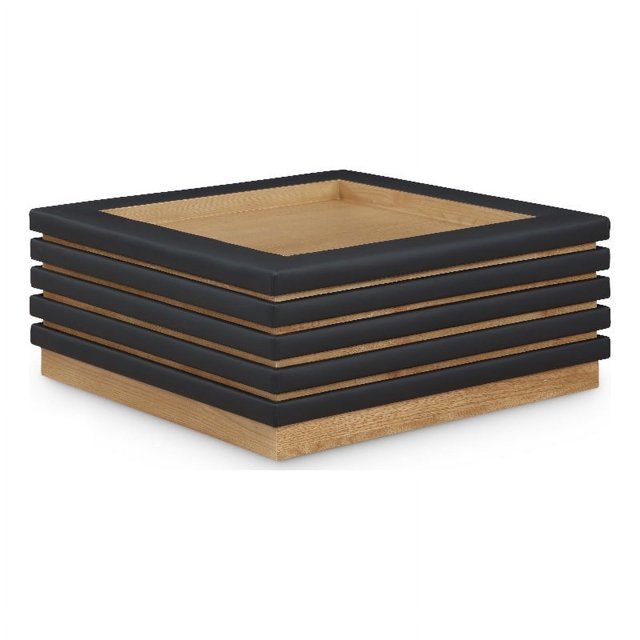 Meridian Furniture Table Basse en Cuir Vegan Noir Rory
