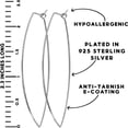thumbnail image 4 of Humble Chic Geometric Marquise Threader Hoops - 925 Sterling Silver Plated, 2.3", 4 of 9