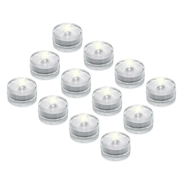 Unique Bargains 12Pcs Bright LED Tea Light, White Waterproof Flameless Candles Color Change Party Wedding Festivals Decor