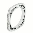 thumbnail image 3 of Sterling Silver Stackable Expressions Polished Rhodium-plate Square Ring Size 10, 3 of 3