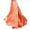 Orange, variant on Flowy Satin Full Circle Swing Skirt, Elastic Waistband for Stage Show Practice, Casual Wear, Halloween Belly Dance Tribal Performance
