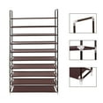 thumbnail image 5 of Zimtown 10 Tiers Shoe Rack Portable Shoe Shelf Closet 50 Pairs Shoes Storage Cabinet Organizer, Coffee Color, 5 of 7