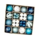 thumbnail image 5 of Juego de 44 bolas de Navidad brillantes para decorar el árbol de Navidad. Azul blanco, 5 of 9