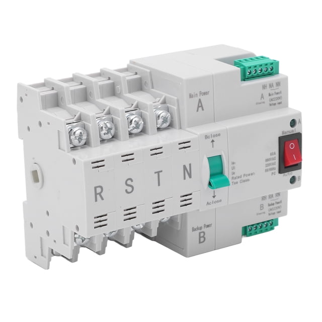 Interrupteur de Transfert d'Énergie, Double Interrupteur de Transfert Automatique de Transfert Din Type de Rail de Puissance Conçu avec Soin