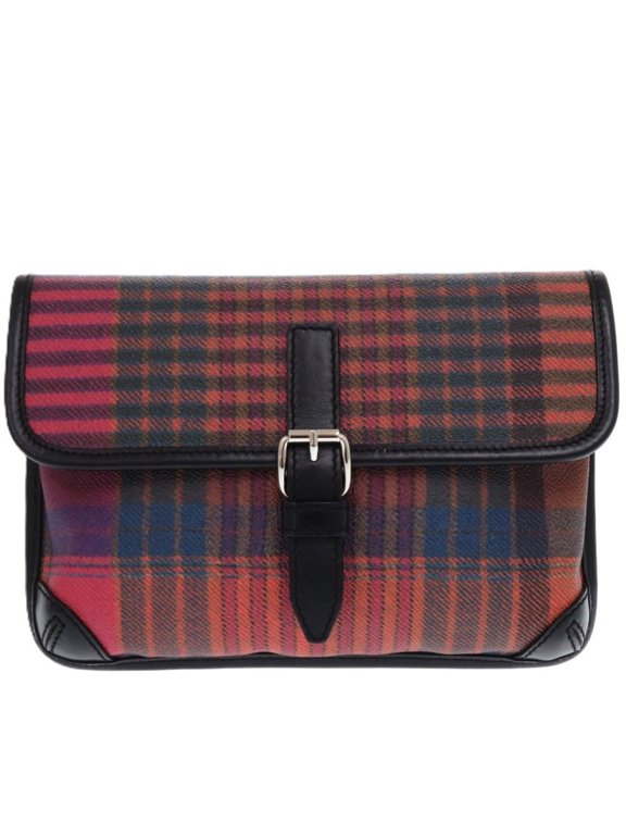 Pre-Owned Etro Check 1N379 Leather Multicolor 1449 Shoulder Bag ETRO